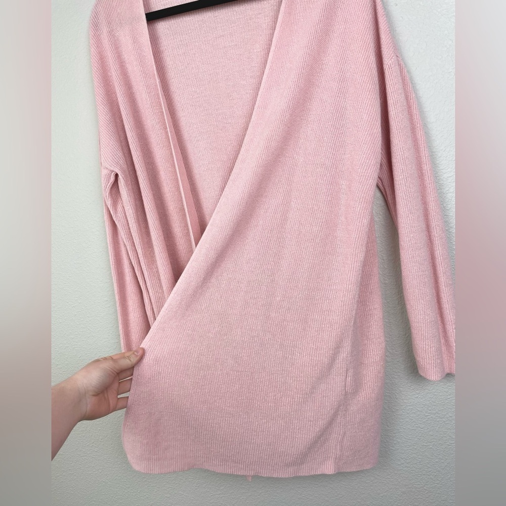 Eileen Fisher Women's Medium Open Front Cardigan Organic Linen Cotton Blush Pink - Picture 7 of 16